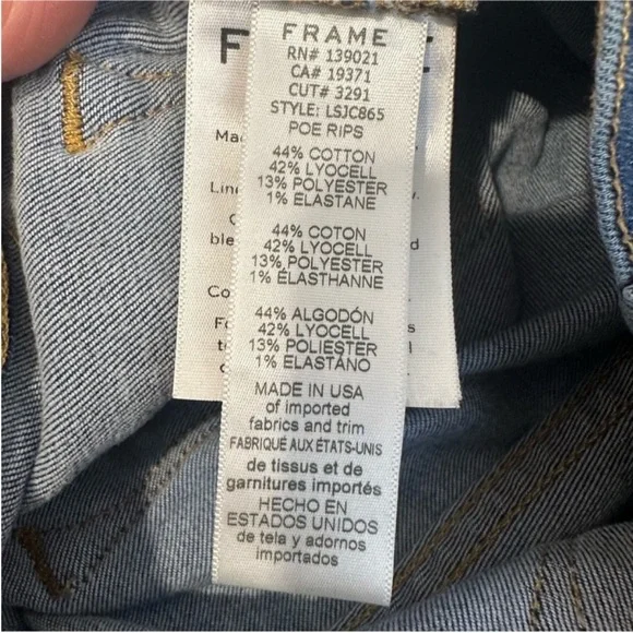 FRAME Le Skinny de Jeanne Crop distressed jeans 27 EUC - Picture 7 of 7
